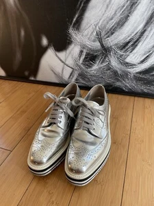 Sneakers Vintage Archivio Prada in pelle argento - Foto 1 di 6