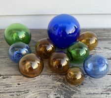 VINTAGE Glass Fishing FLOATS - Lot of 10 (Mixed Size & Color)