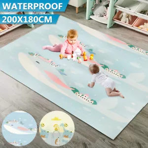 Baby Play Mat Crawling Folding Kids Pad Waterproof XPE Foam Rug Carpet 200x180cm - Picture 1 of 12
