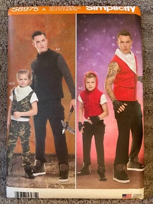 Simplicity Costume Pattern S8975 Mens & Boys Fighter/Warrior Outfits ~ All Sizes - Image 1 of 2