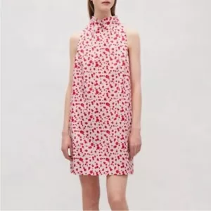 COS Mock Neck Tie Back Dress PolkaDots Pockets - Picture 1 of 9