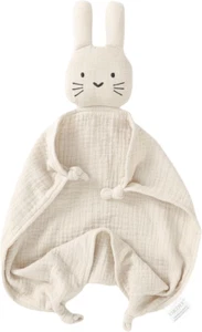 Organic Cotton Bunny Loveys for Babies,Newborn Baby Lovey Security Blanket,Lovie - Picture 1 of 12