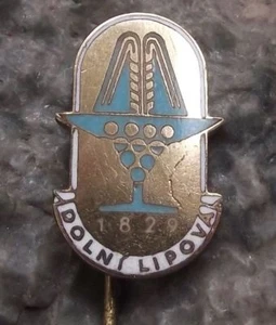 Antique Lazne Dolni Lipovar Coat of Arms Heraldic Crest Spa Resort Pin Badge - Picture 1 of 2