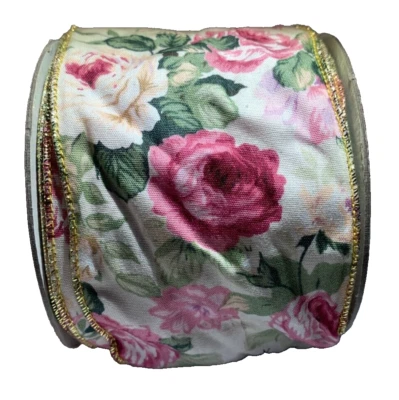 Creative Designer Floral Garland, Wired, Ribbon, 24 yds. - Image 1 of 4