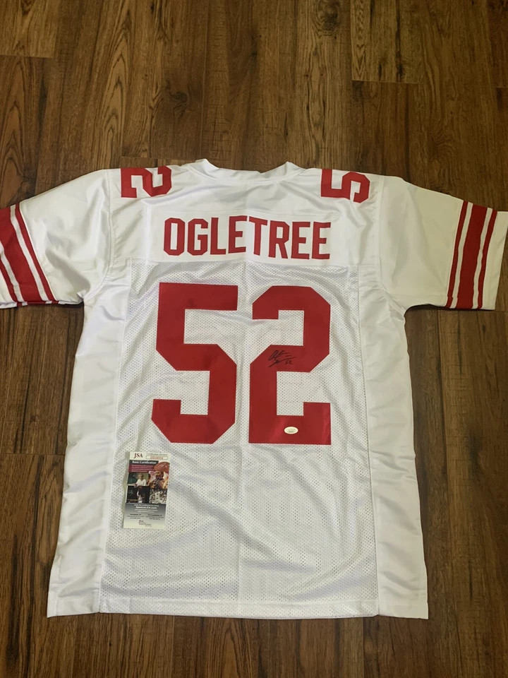 Alec Ogletree Signed Autographed Pro Style NY Giants Jersey JSA COA Red White - Image 1 of 4