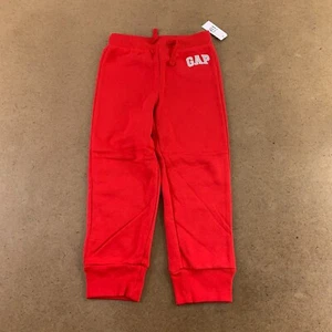 Gap Toddler Size 5 Years Red Fleece Gap Logo Pull-On Joggers NWT - Picture 1 of 5