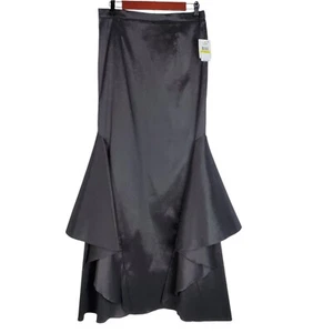 NEW Alex Evenings Womens Maxi Taffeta Skirt Size M Black Dressy Ruffle Long - Picture 1 of 13