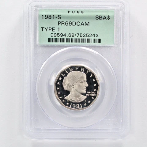 1981 S SUSAN B ANTHONY DOLLAR  PCGS PROOF 69 DEEP CAMEO TYPE 1 US MINT $1 COIN Cover