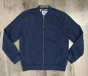 LL Bean Sweatshirt Herren mittelblau kariert Flanell gefüttert durchgehender Reißverschluss traditionelle Passform - Bild 1 von 8