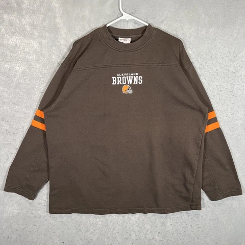 Vintage NFL Cleveland Browns Sweater Adult 2XL XXL Brown Sweatshirt Mens Cover