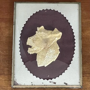 Vintage Framed Ceramic Airedale Terrier POOR CONDITION 6 x 8 inches - Picture 1 of 5