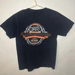 Y2K Harley Davidson Columbus Ohio Short Sleeve T Shirt Men’s Size Medium Black - Picture 1 of 7