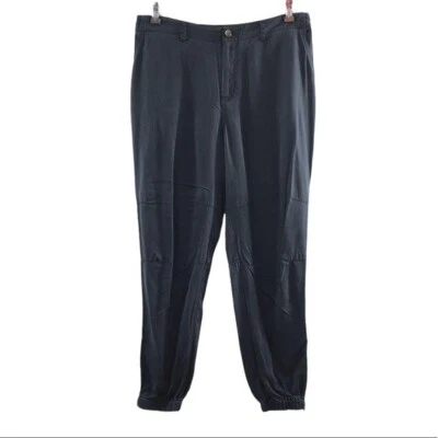 Logo Lori Goldstein Gray Chino Ankle Zip Jogger Pants Womens 10 Flat Front - Image 1 of 4