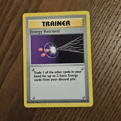 Energy Retrieval - Base Set Shadowless 81/102 TCG - Pokemon Card - MP PLAYED - Image 1 of 4