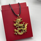 Retro Brass Dragon Figurine Chinese Style Ornament Dragon Luck Necklace Pendan e