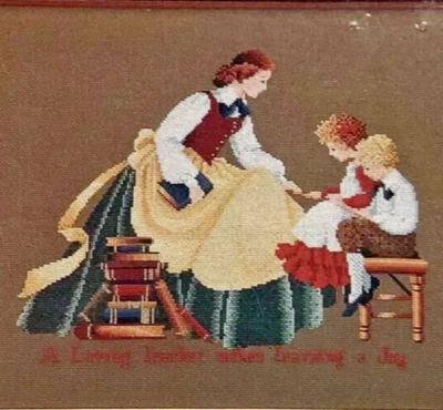 The Teacher a Loving Teacher Makes Learning a Joy by Butternut Rd Cross Stitch - Image 1 of 4