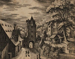 M. MERIAN (1593-1650), Zu Heydelberg. Straßen von Heidelberg, Rad. Barock - Bild 1 von 5