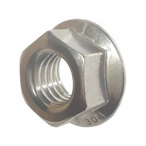 3/8-16 Stainless Steel Flange Nuts Serrated Base Lock Anti Vibration Qty 100 - Picture 1 of 5
