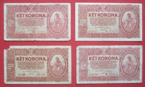 Orig. Billetes (4 uds.) 2 coronas dos coronas Hungría Hungría Budapest 1920 - Imagen 1 de 9