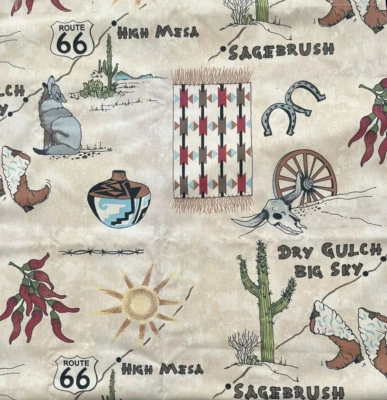 Bacova Baño Suroeste Cortina de Ducha Rte 66 Botas Cactus Azteca 70 x 72" Foto 1 de 2