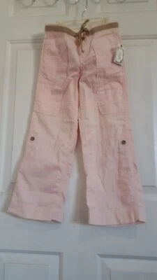 Ralph Lauren Size 6 Girls Pink Wide Leg Jeans Adjustable Waist & Adjust Leg Cuff - Image 1 of 3