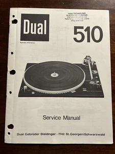 Tocadiscos doble 510 manual de servicio original fabricante de equipos originales transmisión por correa genuina - Imagen 1 de 4