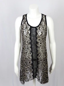 Ärmelloses Damen-Tanktop Vocal schwarz braun Tierdesign volle Spitze - Bild 1 von 4