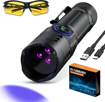 uvBeast New V3 365nm Black Light UV Flashlight - HIGH Power Upgraded Trip...