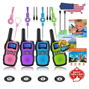 Kids Walkie Talkies 4 Pack with Flashlights - Perfect for Outdoor Adventures - Picture 1 of 11