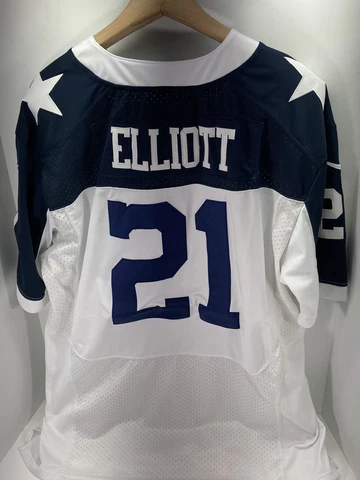 Dallas Cowboys Nike On Field Jersey Men 56 Ezekiel Elliott #21 White Stitched Cover