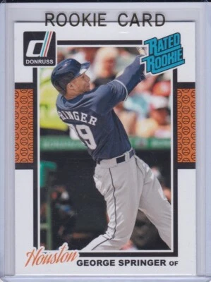 Tarjeta de novato George Springer 2014 Donruss RATED RC Houston Astros Blue Jays Foto 1 de 2