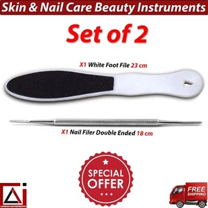 Set of 2 Exclusive Nail File Foot Filer Skin Remover Professional Instruments CE - Picture 1 of 7