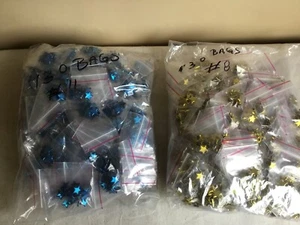 New In Package Blue Gold Star Head Metal Embellishment Scrapbook  Decoration - Picture 1 of 3