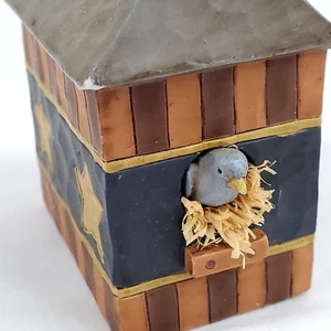 Casa de Pájaro Pintado Nido Pájaro Resina Miniatura Decoración Teresa Koqut Firmado 2.5" Alto - Imagen 1 de 8