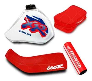 Set Full Seat Cover XR 600 + Fuel Tank Protector + Tool Bag + Hadlebar Pad Cross - Picture 1 of 22