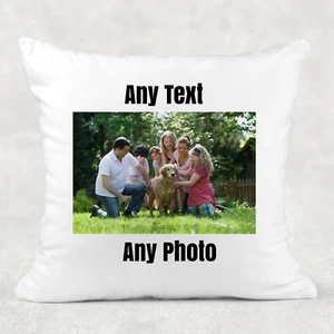 Personalised Single Photo Cushion cover pillow case custom gift - Picture 1 of 1