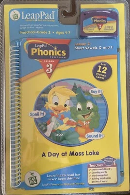 Leap Frog -Leap Pad Phonics Book & Cartridge-Lesson 3-A day at Moss Lake-NEW - Image 1 of 2