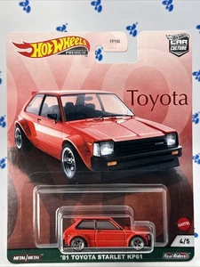 Nuevo Toyota Starlet 2021 Hot Wheels Car Culture "Toyota" '81 KP611/64 HTF - Imagen 1 de 13
