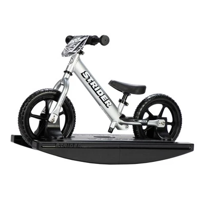 Strider 12” Pro Silver Balance Bike + Rocking Base Kids 6mo-4yr - Image 1 of 4