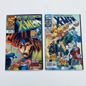 Marvel Comics Uncanny X-Men #350 #360 Fold Out Holo Foil Variant Cover Comic Lot - Picture 1 of 5