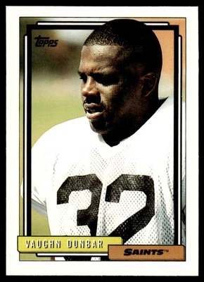 1992 Topps Vaughn Dunbar Rookie New Orleans Saints #703 - Image 1 of 2