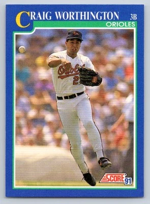 1991 Score Craig Worthington #503 Baltimore Orioles - Image 1 of 2