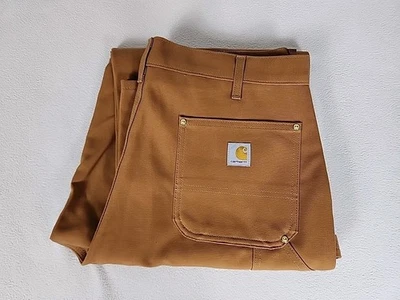 Carhartt Loose Fit Duck Double Front Straight Leg Canvas Jeans 38X34 Men's Brown - Image 1 of 4