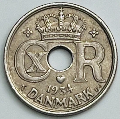 1934 Dinamarca 10 minérios KM# 822.2 estado circulado - Imagem 1 de 3