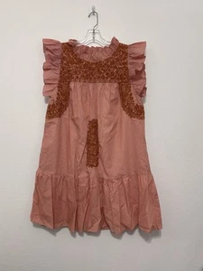 J. MARIE The Schafer Ruffle Neck Embroidered Dress Large - Picture 1 of 6