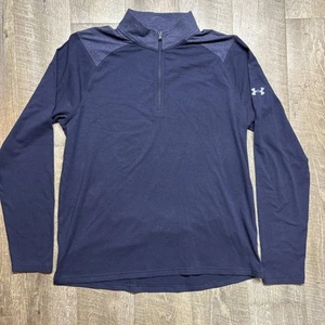 Under Armour Men's Large Pullover 1/4 Zip Lightweight Loose Navy Blue UM8614 - Picture 1 of 7