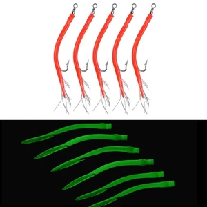 5Pcs CodfishFishing Eel Tube Jig bait shank offset Hook Barbed Octopus Hook - Picture 1 of 71