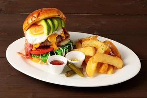 Campione di cibo finto hamburger realistico hamburger prop modello giapponese in plastica - Foto 1 di 12