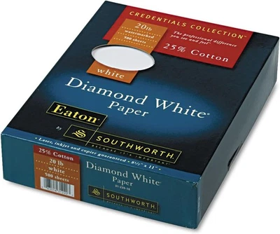 Southworth 3122010 25% Cotton Diamond White Business Paper 20 20 lb.,  - Image 1 of 2