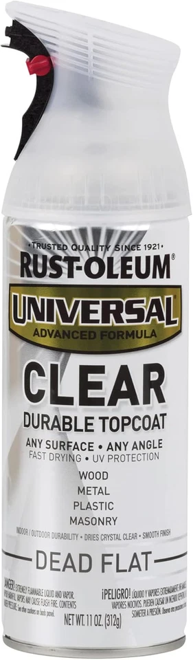 Rust-Oleum 302151 Universal All Surface Clear Topcoat Spray 11 Oz Dead Flat Cl